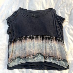 All Saints: Gray T-shirt with Dye design in Small